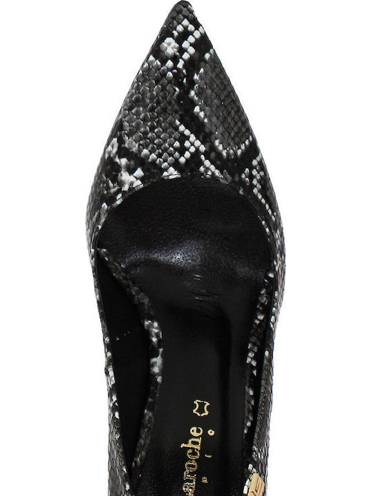 Pantofi cu toc BLACK AND WHITE SNAKE