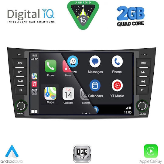 Digital IQ Ηχοσύστημα Αυτοκινήτου για Mercedes-Benz E Class / CLS Class 2003-2009 (Bluetooth/USB/WiFi/GPS/Apple-Carplay/Android-Auto) με Οθόνη Αφής 8"