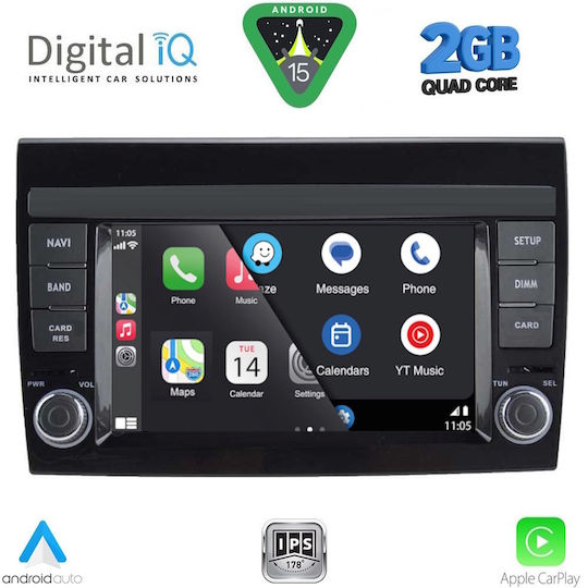 Digital IQ Ηχοσύστημα Αυτοκινήτου για Fiat Bravo 2007-2019 (Bluetooth/USB/WiFi/GPS/Apple-Carplay/Android-Auto) με Οθόνη Αφής 7"