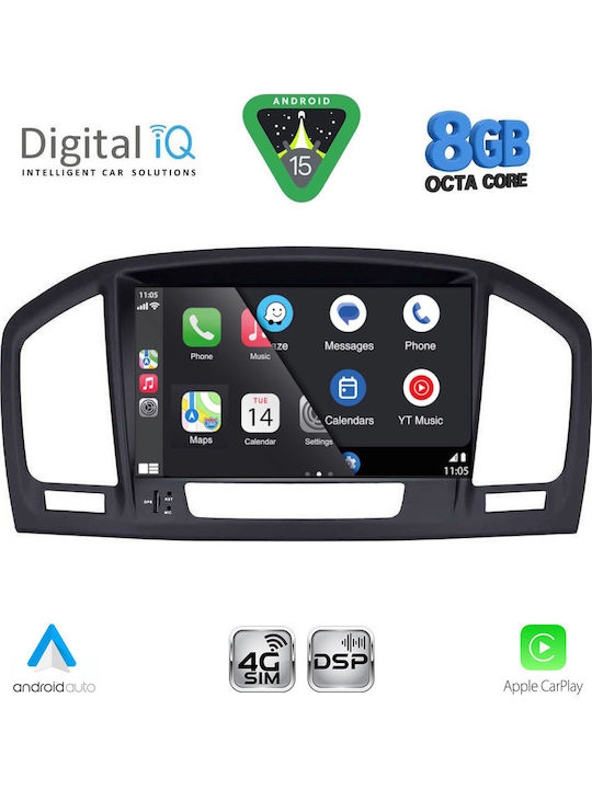 Digital IQ Auto-Audiosystem für Opel Abzeichen 2008-2013 (Bluetooth/USB/WiFi/GPS/Apple-Carplay/Android-Auto) mit Touchscreen 8"