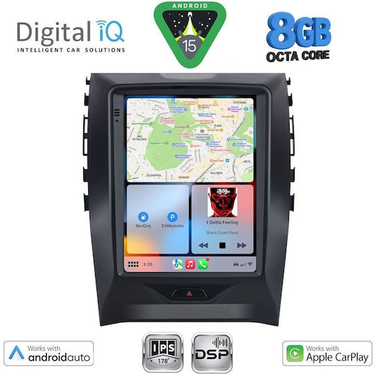 Digital IQ Ηχοσύστημα Αυτοκινήτου για Ford Edge 2015-2023 (Bluetooth/USB/AUX/WiFi/GPS/Apple-Carplay/Android-Auto) με Οθόνη Αφής 9.7"