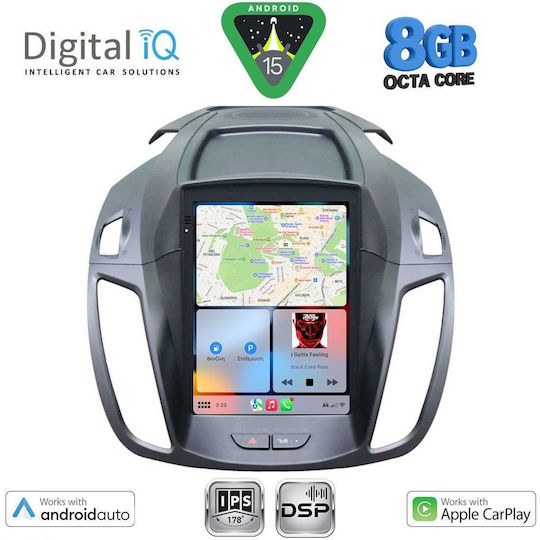 Digital IQ Ηχοσύστημα Αυτοκινήτου για Ford Kuga 2013-2019 (Bluetooth/USB/AUX/WiFi/GPS/Apple-Carplay/Android-Auto) με Οθόνη Αφής 9.7"