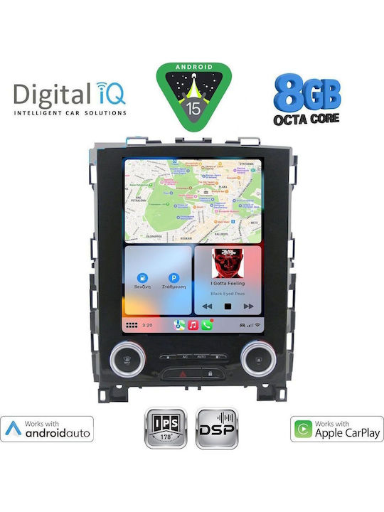 Digital IQ Auto-Audiosystem für Renault Koleos / Megane 2016 (Bluetooth/USB/AUX/WiFi/GPS/Apple-Carplay/Android-Auto) mit Touchscreen 9.7"