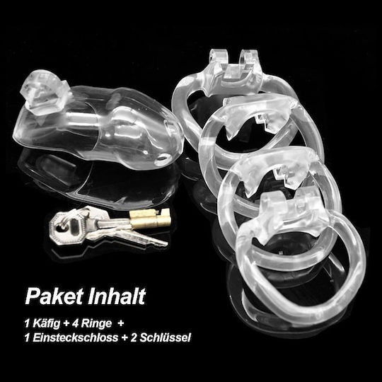 Smd Encaged Клетка За Пенис За Мъже Регулируема 4 Размерa Скрит Заключващ И Празен Дизайн Прозрачен