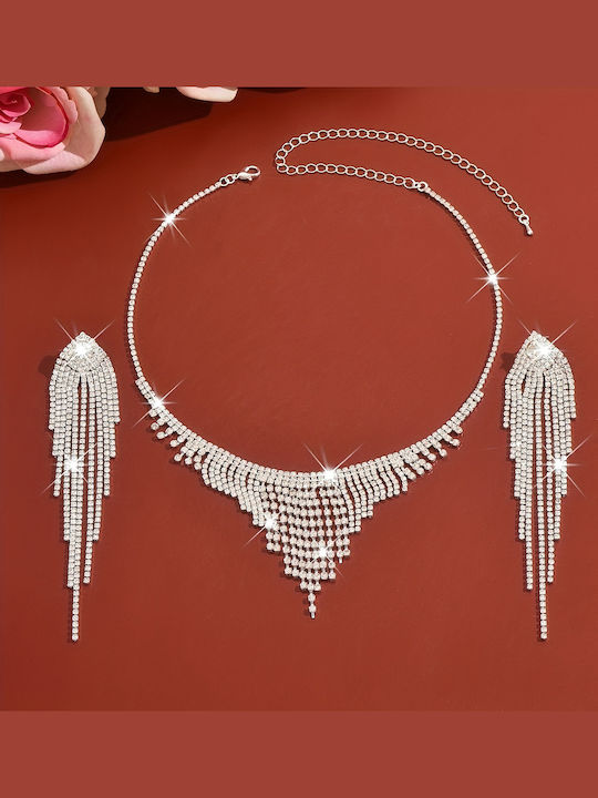 Set with Necklace & Earrings Gold Plated
