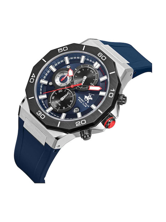 Beverly Hills Polo Club Dual Time Ρολόι Μπαταρίας με Καουτσούκ Λουράκι Beverly Hills Polo Club Dual Time Ρολόι Μπαταρίας με Καουτσούκ Λουράκι