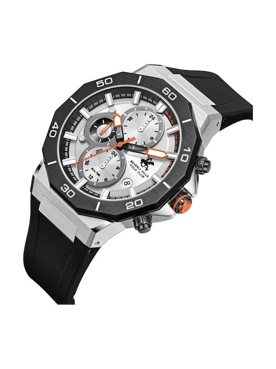 Beverly Hills Polo Club Dual Time Uhr Batterie mit Kautschukarmband