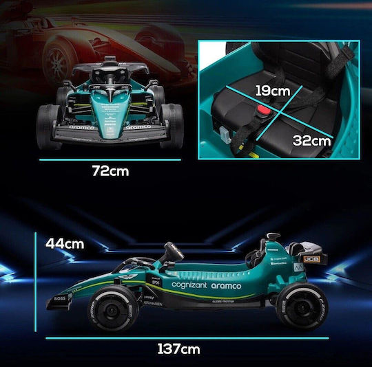 F1 Aston Martin Cu Un Loc Cu Telecomandă Licențiat 24 Volt Albastru Pentru 3+ Ani
