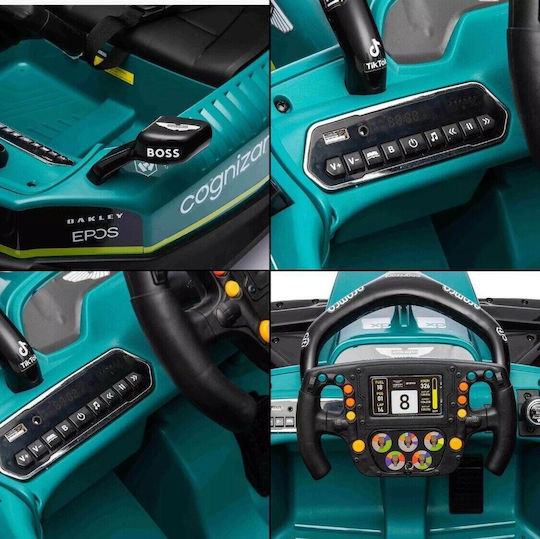 F1 Aston Martin Cu Un Loc Cu Telecomandă Licențiat 24 Volt Albastru Pentru 3+ Ani