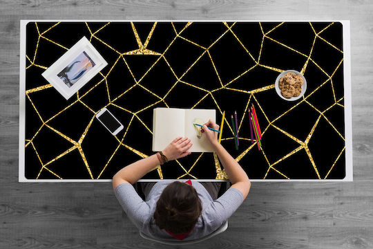 Protecție Pentru Suprafețe De Lucru Vinil Mozaic Aurie Neagră 120x60 Cm