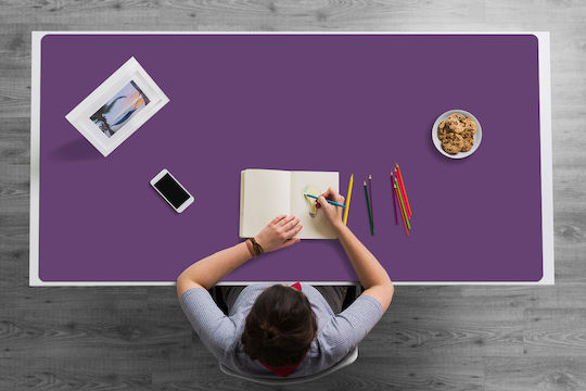 Monochrome Dark Purple Desk Pad 120x60 Cm