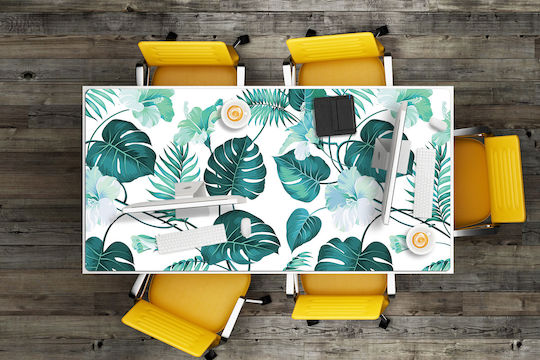 Protecție Birou Tastatură Mouse Frunze Tropicale 100x50 Cm