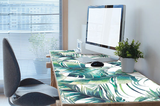 Vinyl Desk Pad Keyboard Mouse XL Palm Leaves 90x45 Cm