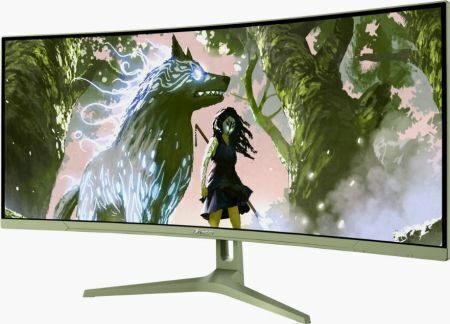 Arozzi Nova Ultrawide VA Curved Gaming Monitor 34" QHD 3440x1440 165Hz with Response Time 4ms GTG Green