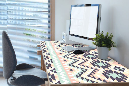 Vinyl Schreibtischunterlagen Tastatur Maus Ethnografisches Muster 90x45 cm