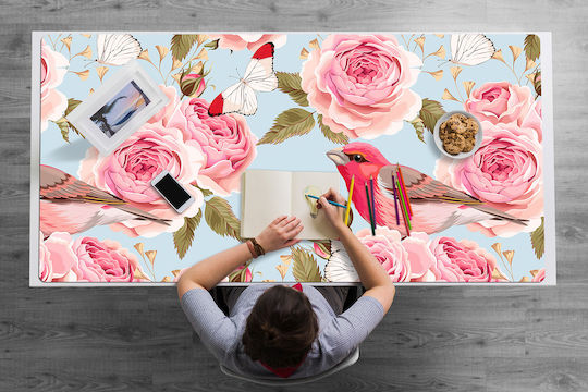 Schreibtischunterlagen Tastatur Maus Englisch Rosen 90x45 cm