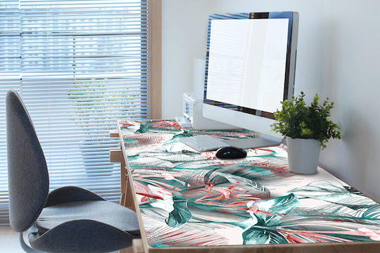 Decorative Vinyl Desk Protector Tropical Design 100x50 Cm