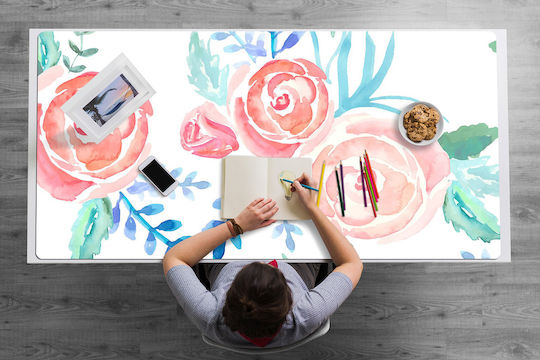 Schreibtischunterlagen Organisation Tastatur Maus Leuchtende Blumen 90x45 cm