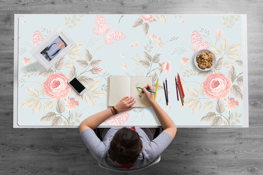 Protecție Birou Pentru Uz Casnic Trandafiri Fluturi 90x45 Cm