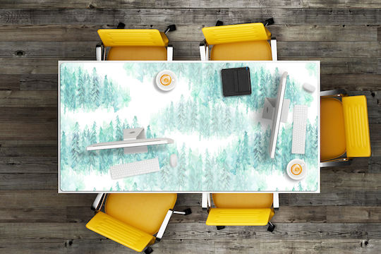 Tulup Schreibtischunterlage Für Kinderzimmer Mit Gemaltem Wald 100x50 Cm
