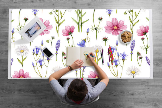 Tulup Βινυλικό Schreibtischunterlage Schutz Vor Abnutzung Tägliche Margeriten 100x50 cm