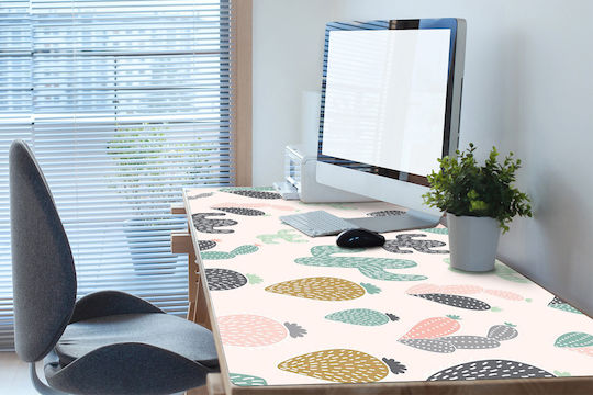 Schreibtischunterlage Für Haushalt Büro Farbige Kakteen 90x45 Cm