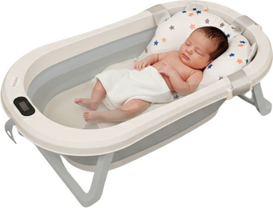 Kidizi Baby Bath with Stand with Thermometer Gray