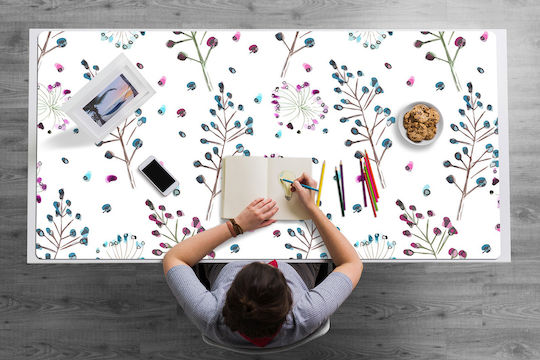Desk Protective Keyboard Mouse Flowers 90x45 Cm