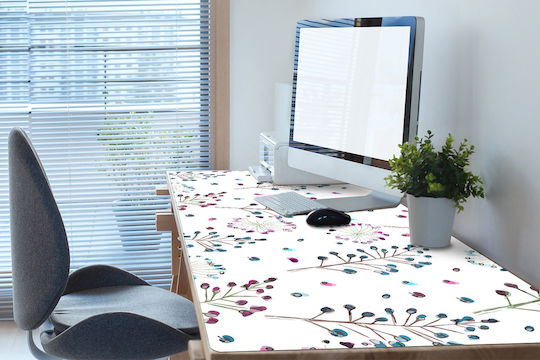 Desk Protective Keyboard Mouse Flowers 90x45 Cm