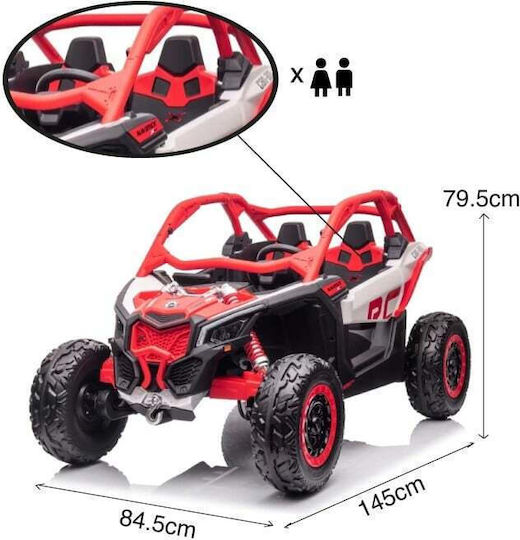 Can-am Maverick X3 Două Locuri cu Telecomandă Licențiat 24 Volt Roșu pentru 3+ Ani