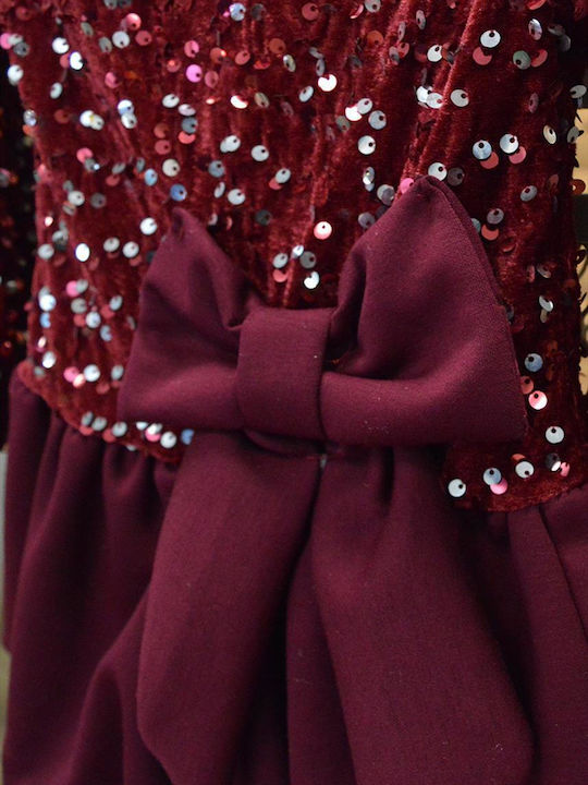 Girls Dress Long Sleeve Burgundy