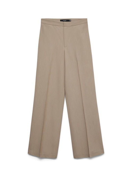 Damen Stoff Hose in Geradem Schnitt Silver Mink