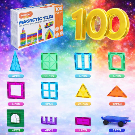 Wonder Toys Μαγνητικό Παιχνίδι Κατασκευών Classic Magnetic Blocks
