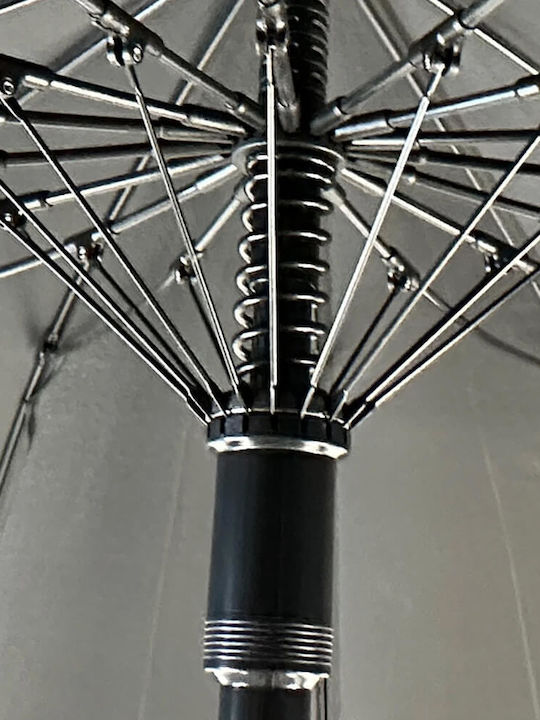 Kevin West Windproof Automatic Umbrella with Walking Stick Black