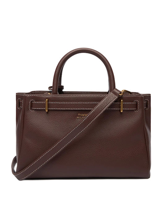 Leather Women's Tote Handbag Brown