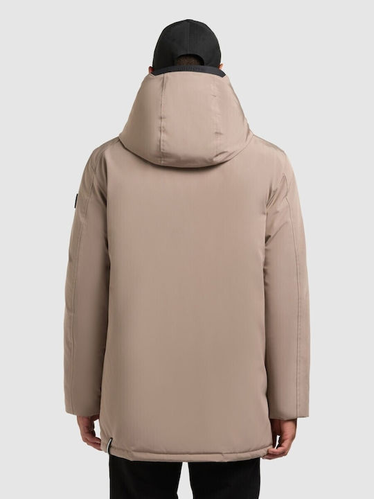 Winter Jacket Parka Waterproof Brown-greige
