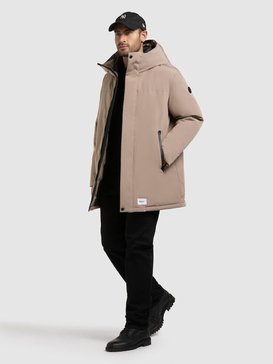 Winter Jacket Parka Waterproof Brown-greige