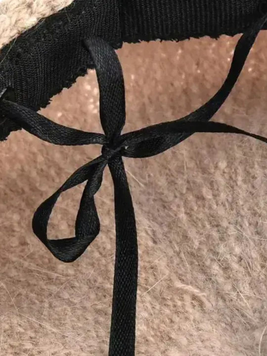 Frauen Set mit Beanie Gestrickt in Braun Farbe