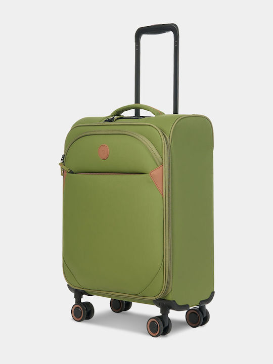 Verage Cabin Travel Suitcase Fabric Green with 4 Wheels Height 55cm