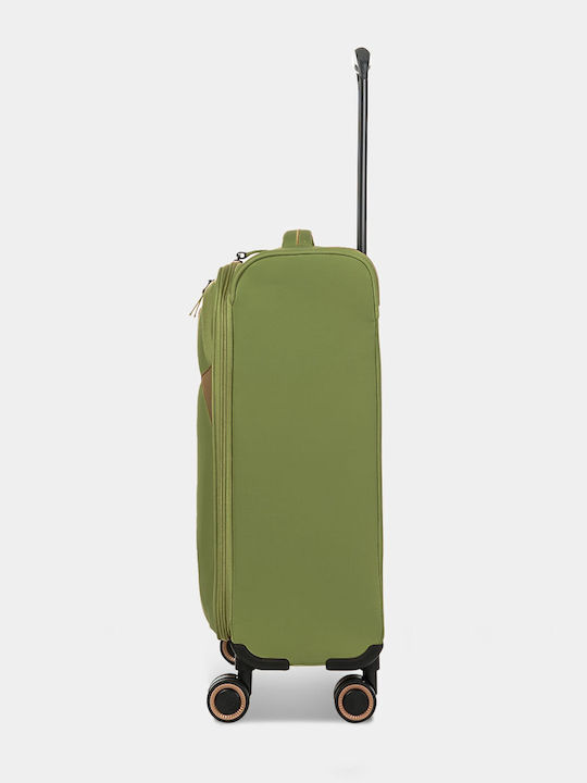 Verage Valiză de Călătorie Medie Green cu 4 roți Înălțime 68cm