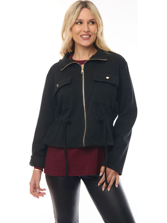 Women's Cardigan with Zipper Black
