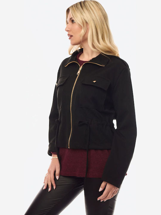 Women's Cardigan with Zipper Black