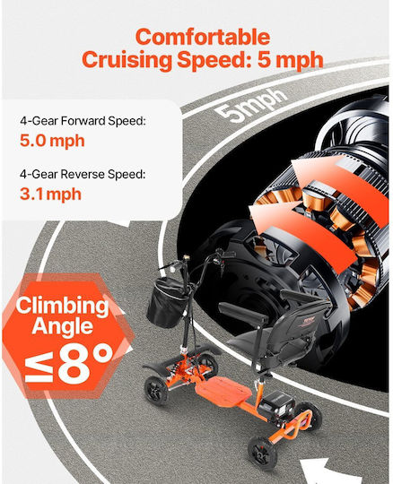 Vevor Αναπηρικό Αμαξίδιο Scooter Πτυσσόμενο CXZDZXCCS4L2RVJI7001V2 Γκρι