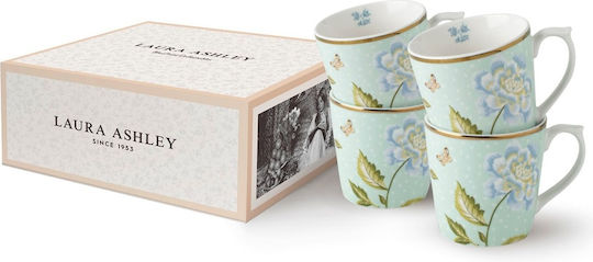 Set Tassen Porzellan Mint Uni 32cl Laura Ashley Heritage Set 4 Stücke Giftbox La182795 00054166