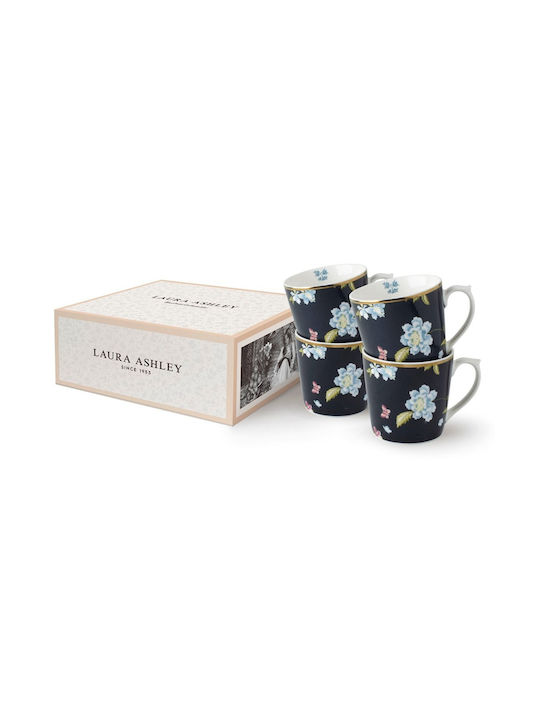 Set Porcelain Mugs Midnight Uni 32cl Set 4 Pieces Laura Ashley Heritage La182793 00053354