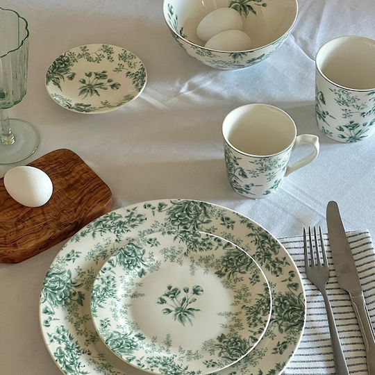 Laura Ashley Thurston Bloom Λευκά Porzellan Tasse mit Deckel 32 Cl