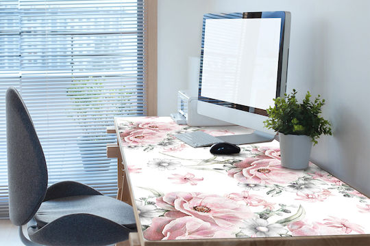 Decorative Desk Pad Work Surface Protection Flowers 120x60 Cm