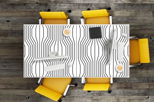 Covoraș Decorativ Vinyl Pentru Birou Iluzie Geometrică 120x60 Cm