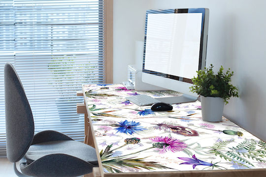 Decorative Protective Desk Pad Home Office Wild Flowers 100x50 Cm
