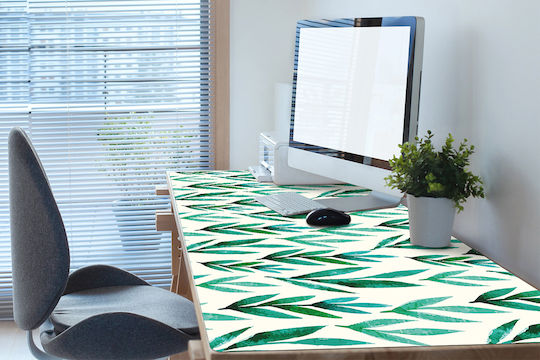 Tulup Schreibtischunterlagen Home Office Grüne Blätter 100x50 cm